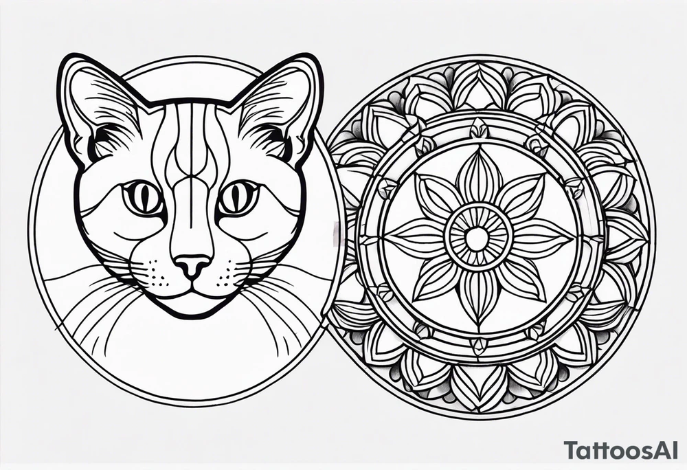 Cat mandala tattoo idea