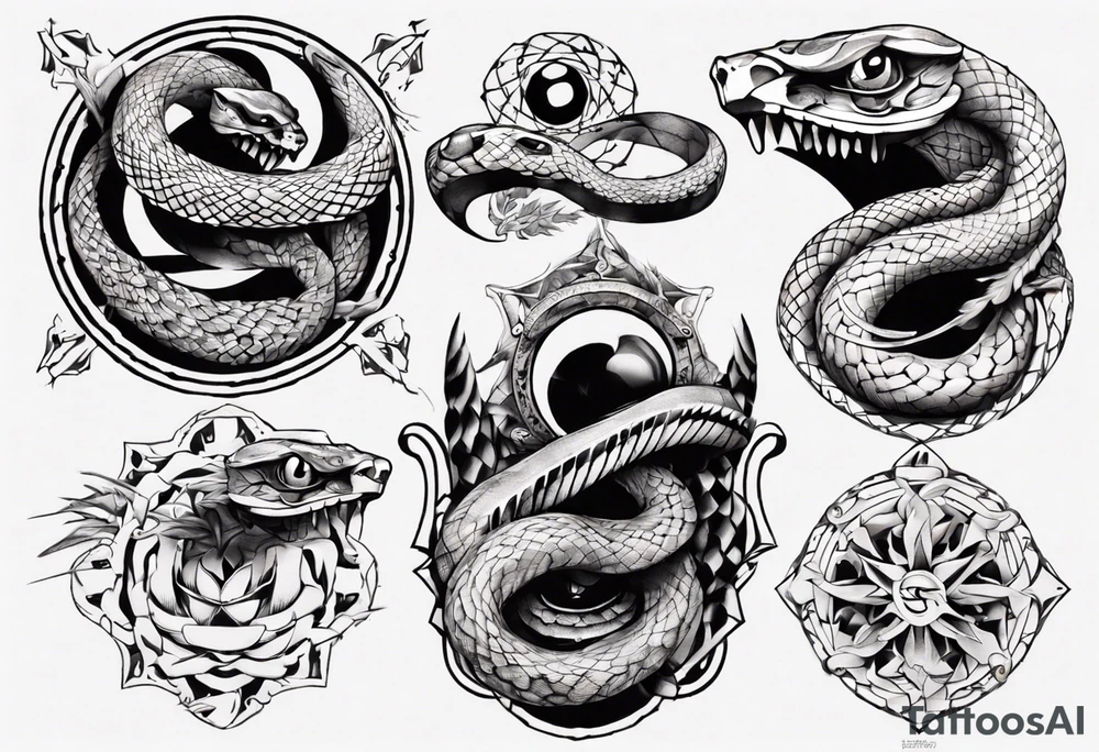 Snake of nine eyes tattoo idea