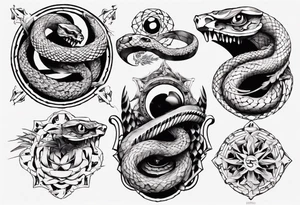 Snake of nine eyes tattoo idea