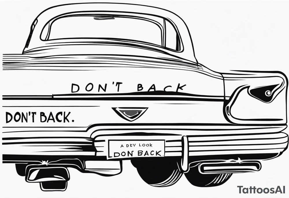 A tattoo with words only. The words are “Don’t look back” tattoo idea