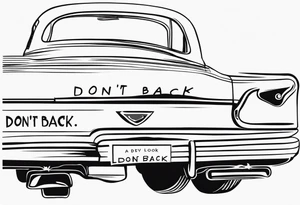 A tattoo with words only. The words are “Don’t look back” tattoo idea