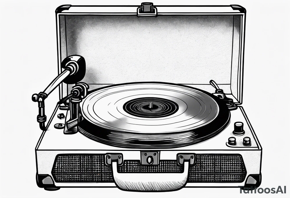 Recordplayer finline art minimalistic tattoo idea