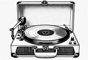 Recordplayer finline art minimalistic tattoo idea