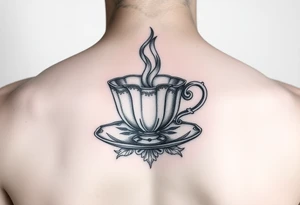 Antique tea cup tattoo idea