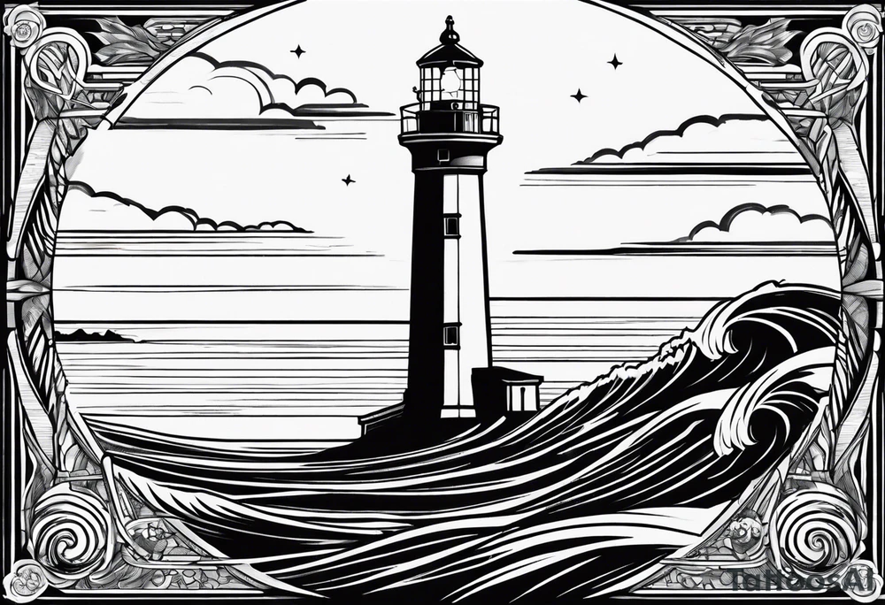 blade, saturn, lighthouse tattoo idea
