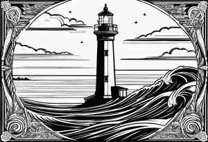 blade, saturn, lighthouse tattoo idea
