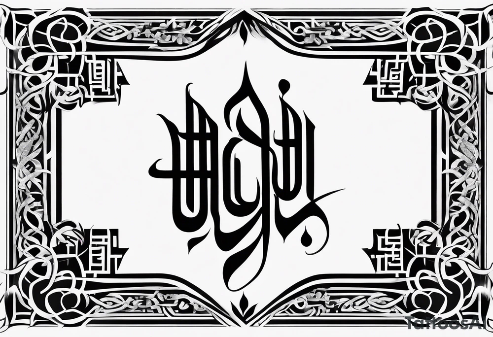 Arabic calligraphy in a straight semetence tattoo idea Arabic calligraphy in a straight semetence tattoo idea