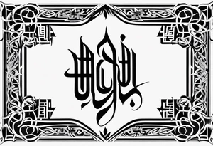 Arabic calligraphy in a straight semetence tattoo idea