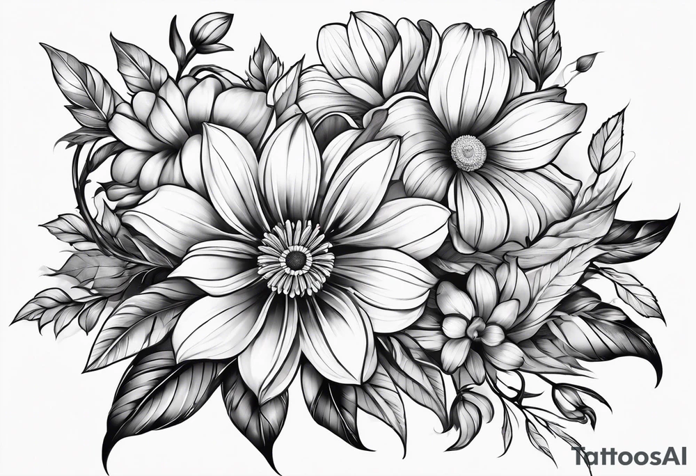 Flower full sleeve tattoo idea