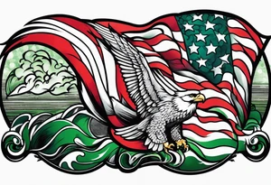 red black and green american flag tattoo idea