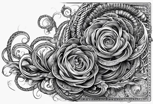 long horizontal strip made of entangled ropes tattoo idea