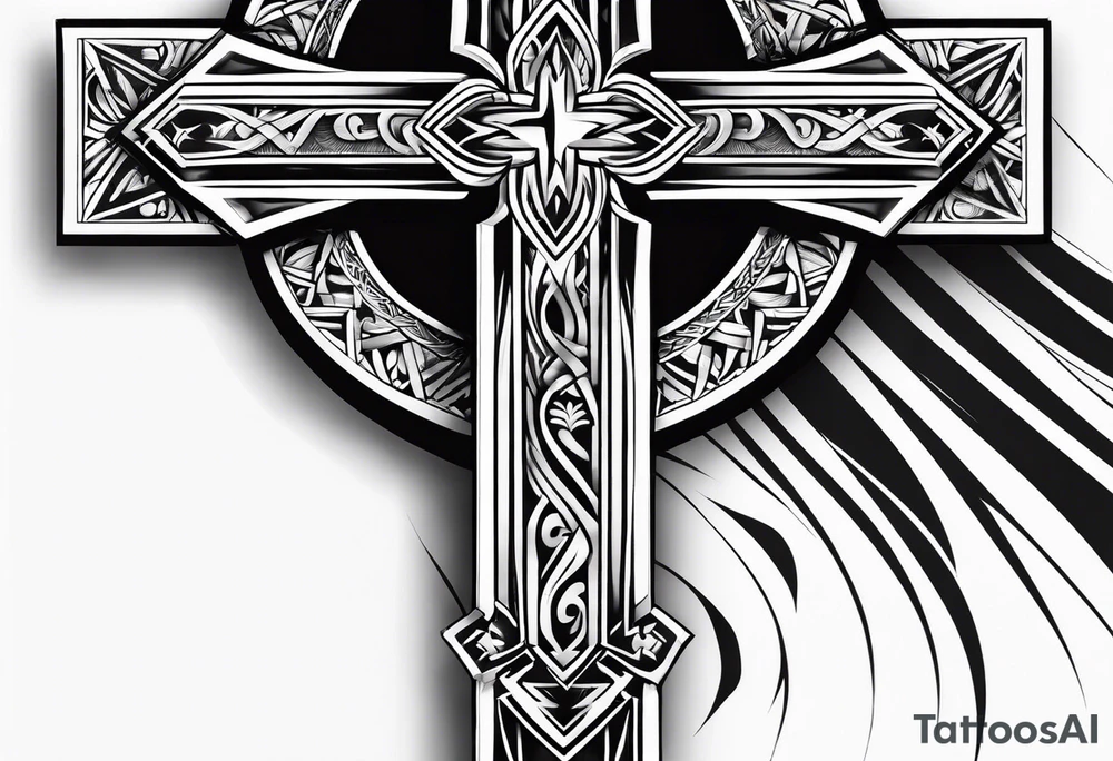 Samoan christian cross tattoo idea