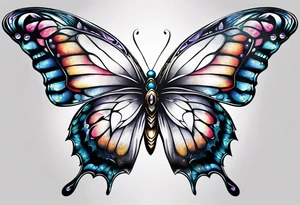 Half butterfly with one Angel wing tattoo idea