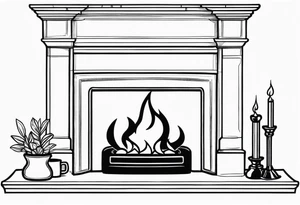 Cozy Fireplace tattoo idea