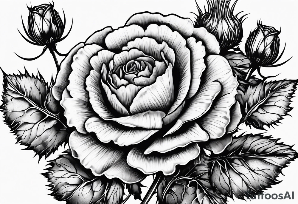 Scottish thistle, 4 leaf clover, english rose tattoo idea Scottish thistle, 4 leaf clover, english rose tattoo idea