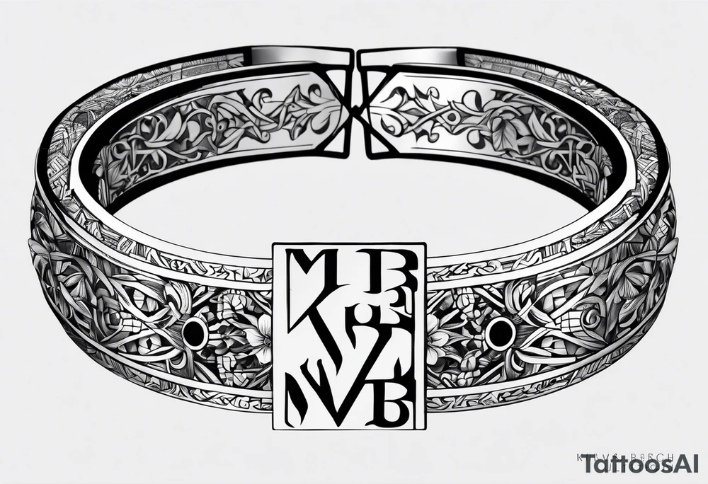 scottish bracelet tattoo with letters 
MKB tattoo idea