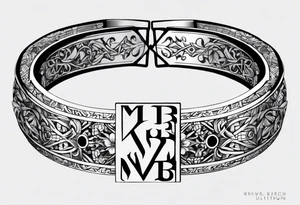scottish bracelet tattoo with letters 
MKB tattoo idea