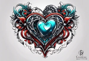 AI Tech heart tattoo idea