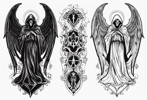 Angel of death and grim reaper tattoo idea