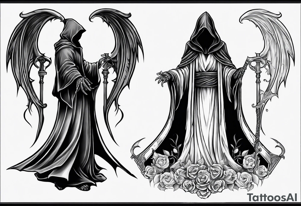 grim reaper with numbers 426 tattoo idea