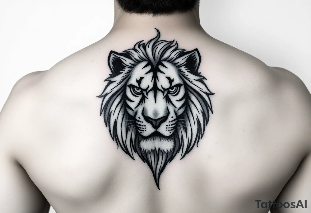 Feminine lion head tattoo idea