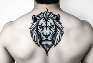 Feminine lion head tattoo idea