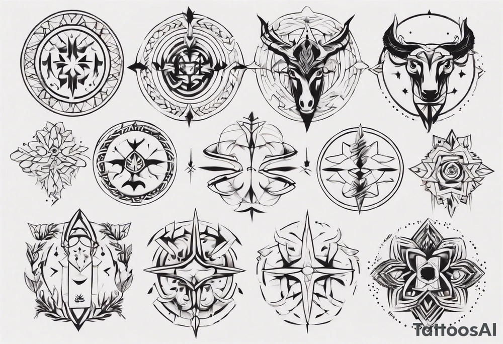 Nordic symmetrical tattoo idea