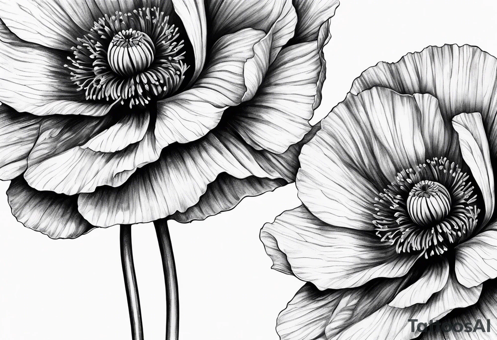 Poppy flower tattoo idea