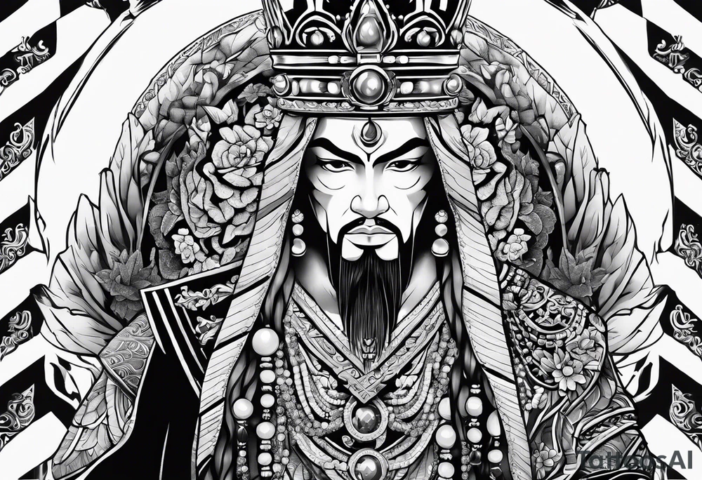 King Saez across the back tattoo idea