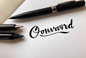 the word ‘onwards’ in cursive tattoo idea