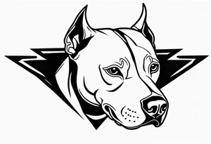 Angry ame4ican pitbull terier, lightning bolts tattoo idea