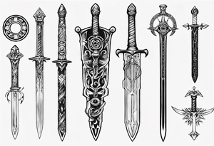 sword with circle around from zelda tattoo idea