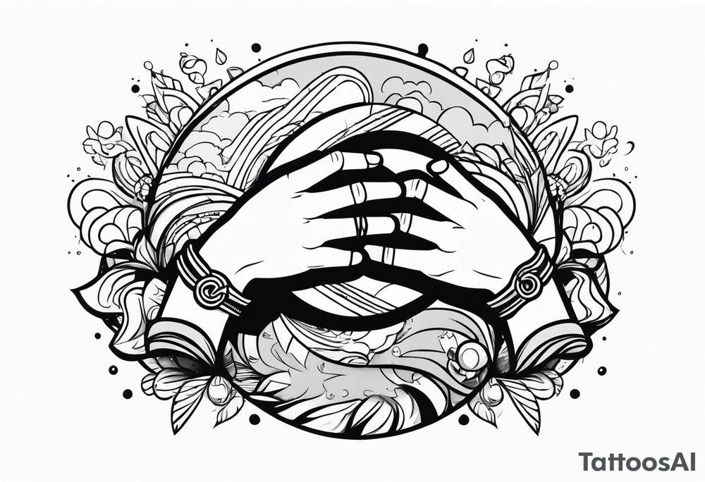 Strong hands holding world tattoo idea