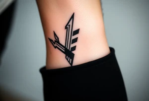 X one piece  tattoo with devil stripes in corner and rest black tattoo idea