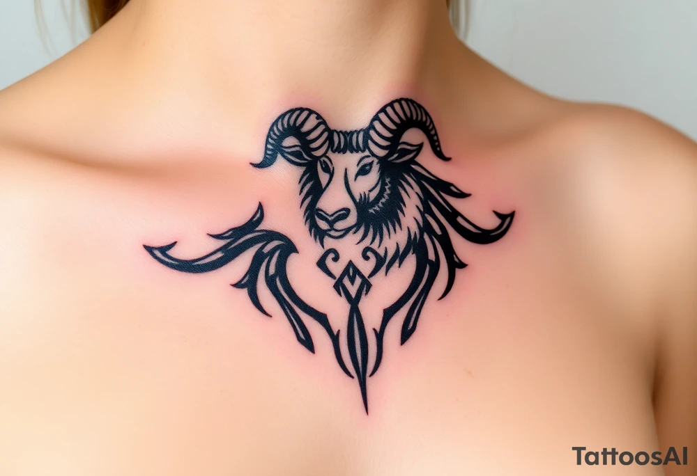A  snarling as a sheep  mystical creature tattoo idea