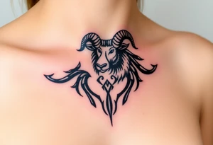 A  snarling as a sheep  mystical creature tattoo idea