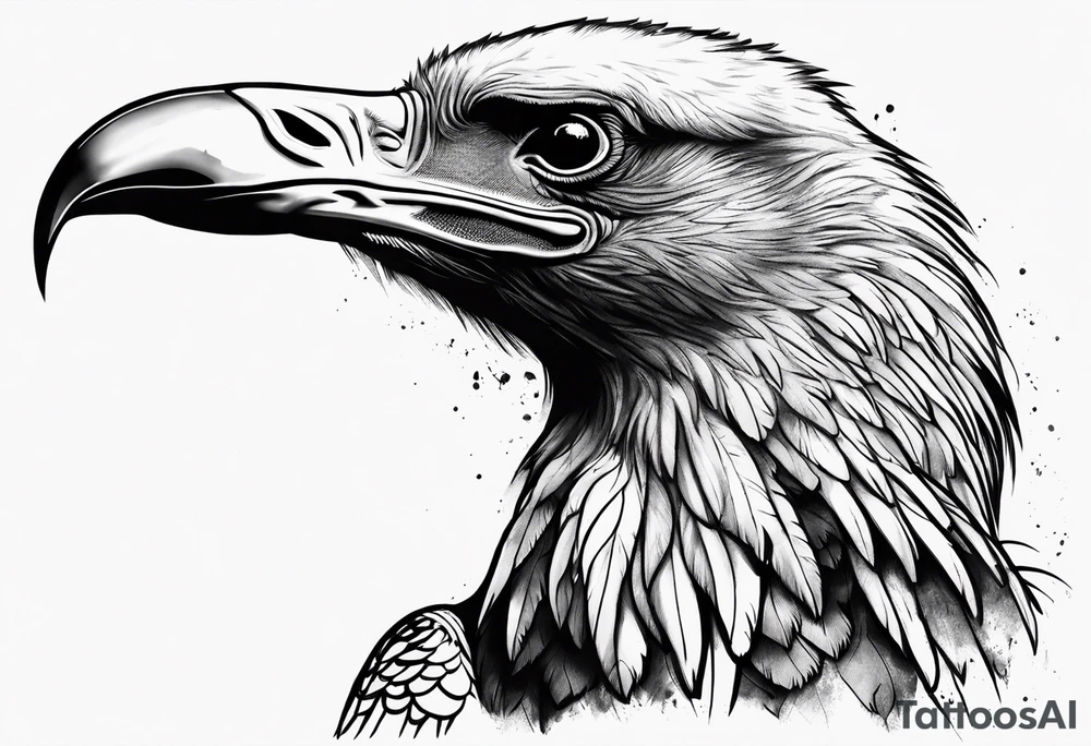 Vulture with bleeding wing tattoo idea
