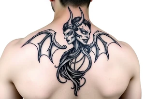 tribal demon woman tattoo idea