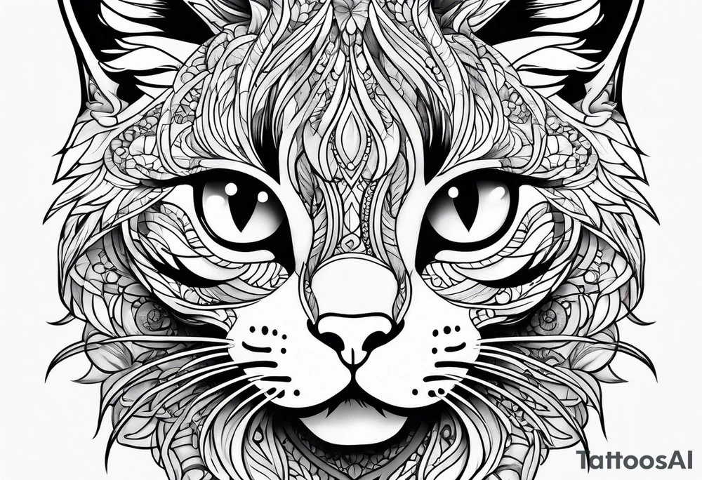 Chilish cat tattoo idea