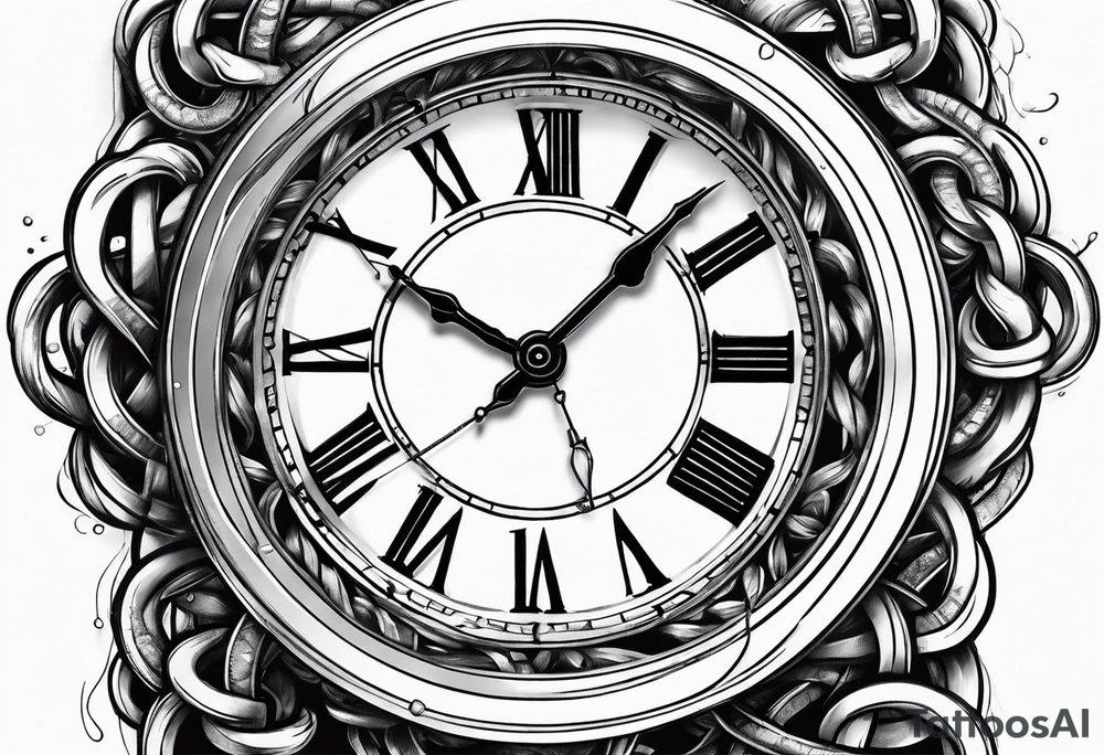 Clock with chain wrapped around it almost crushing it tattoo idea