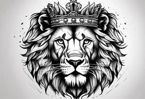 Lion with the crown of thorns tattoo idea