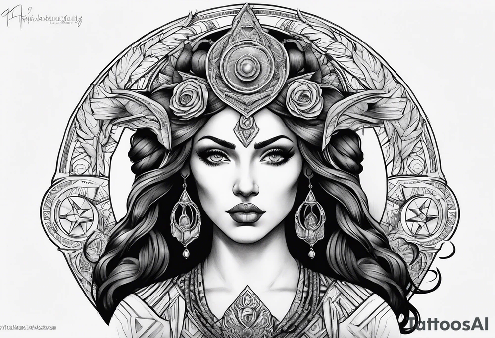 Hecate portrait tattoo idea