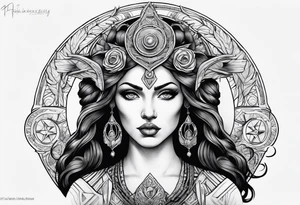 Hecate portrait tattoo idea