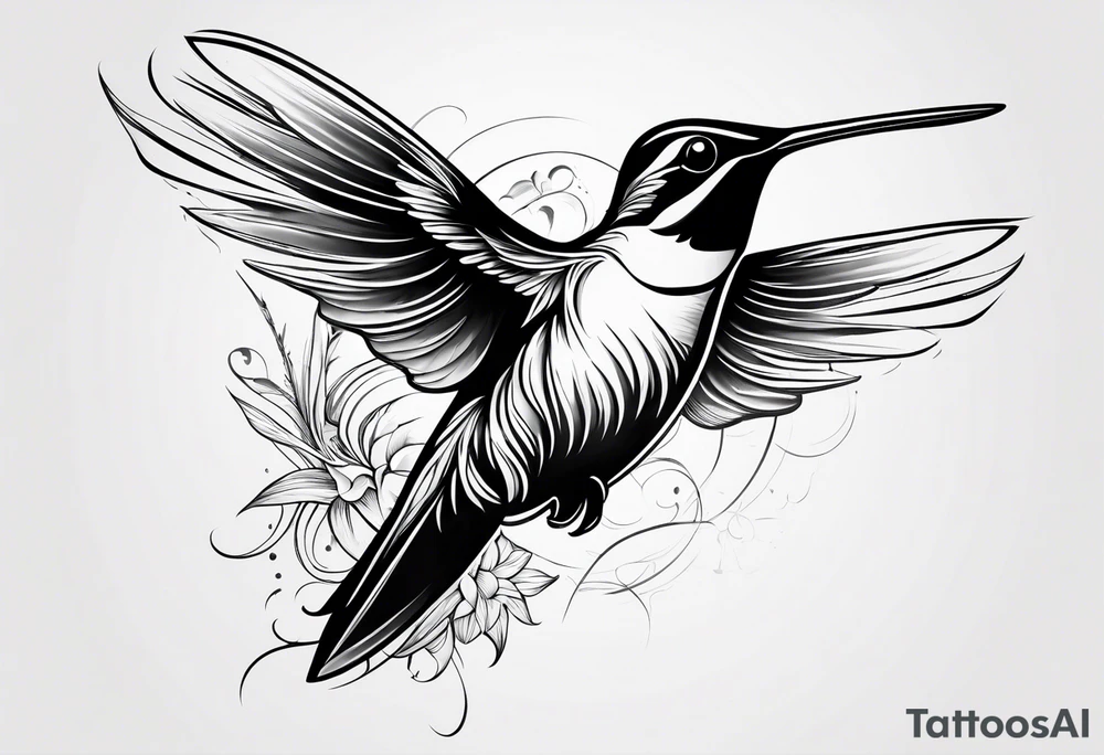 Humming bird silhouette tattoo idea