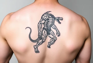 A giant walking with a snake tattoo idea