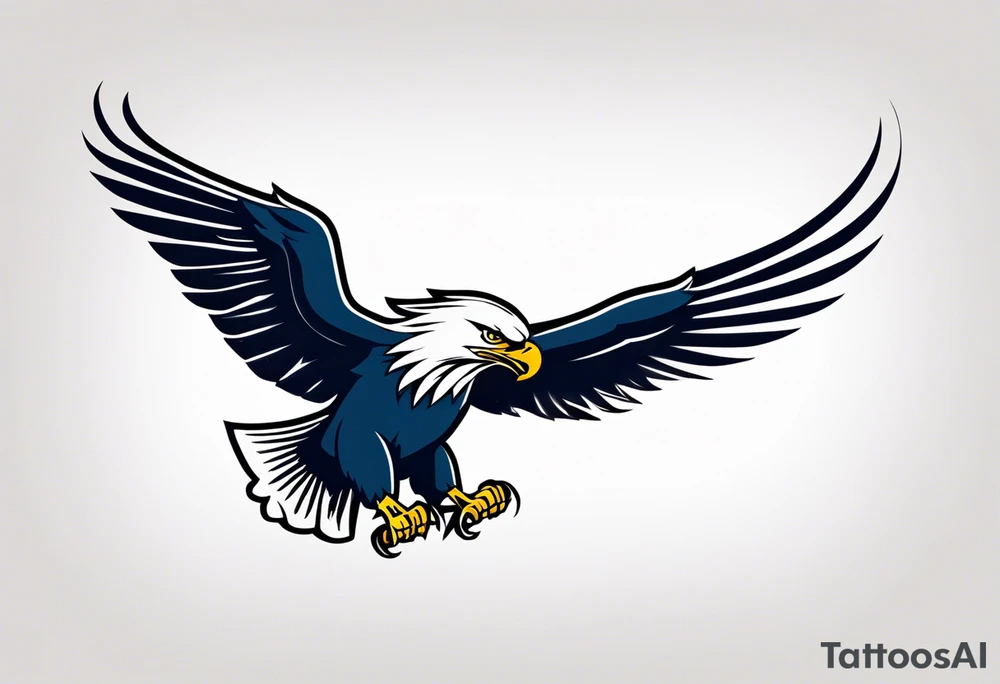 American eagle flying holding anchor in talons tattoo idea