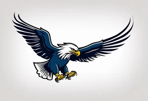 American eagle flying holding anchor in talons tattoo idea
