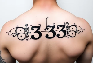 The number 333 going through the name indigo tattoo idea