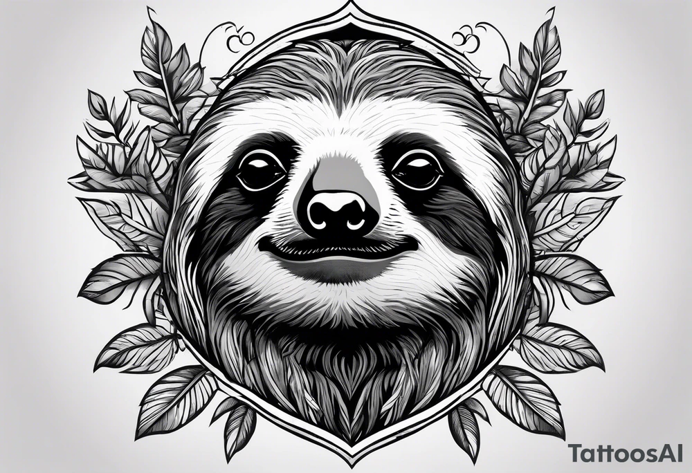 Sloth hanging on a tree tattoo idea