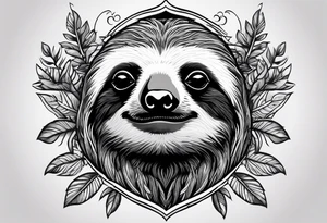 Sloth hanging on a tree tattoo idea